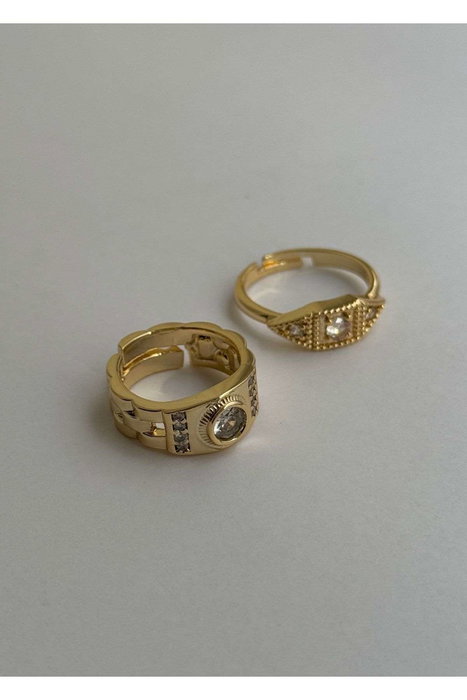 Heliophilia Silver Anillo de Latón Dorado con Recubrimiento de Laca
